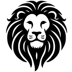 Lion face logo silhouette