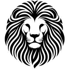 Lion face logo silhouette