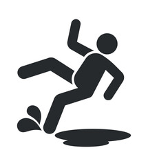 Person slipped on puddle sign