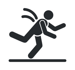 Fall hazard caution sign vector illustration