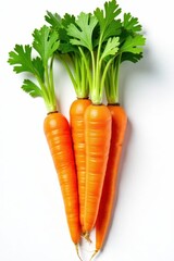 Juicy, bright carrot slices, pure white background , design, vitamin