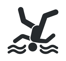 Deep water warning sign vector illustration