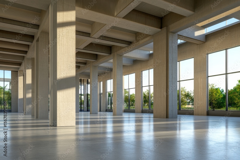 Poster large open space with a lot of windows and a lot of light