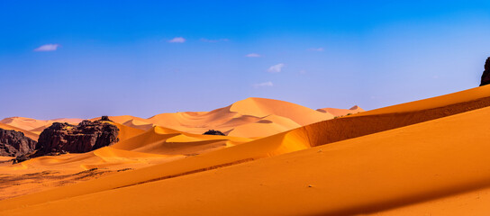 Tadrart Rouge, meaning Red Mountain, a mountain range in southeastern Algeria, part of the Algerian...
