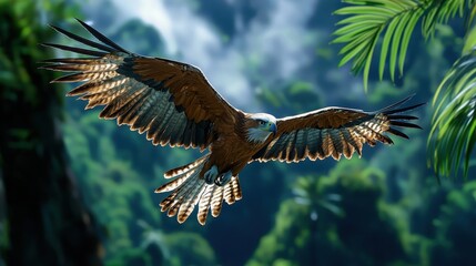 Fototapeta premium Colorful Illustration of a Striking Bird in Flight