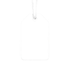 white and brown blank price tag 3d render icon isolated on transparent background cutout 