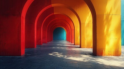 Fototapeta premium Explore the boundaries of abstraction through this realistic photograph, where colors and forms stretch across the visual horizon, creating a captivating scene