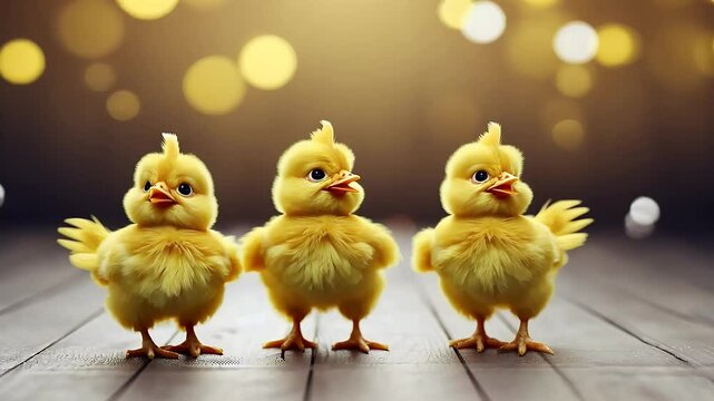 video of Group Funny Yellow Chickens Perfect Playful Family Friendly Easter Video 4k