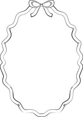 Hand Drawn Ribbon Oval Frame