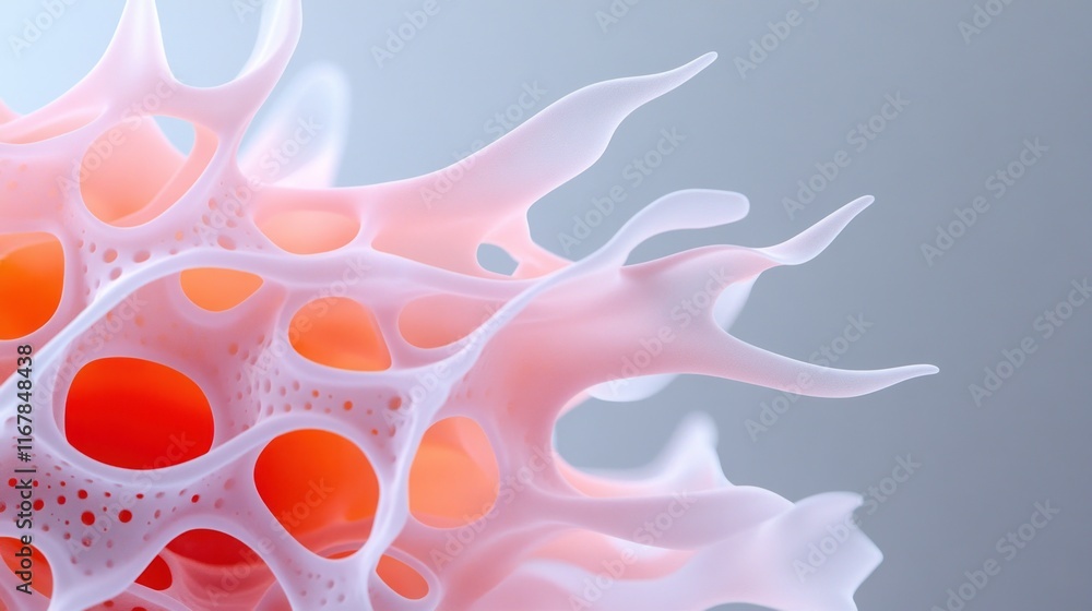 Aufkleber abstract representation of a cellular structure with organic forms.