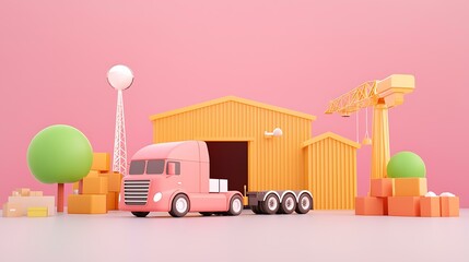 Truck drivers in a logistics terminal coordinating delivery schedules.