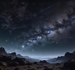 Celestial night sky with numerous stars and galaxies ,  universe,  space,  celestial bodies
