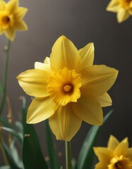 Daffodil flower with golden petals and center ,  golden accents,  nature,  flowers