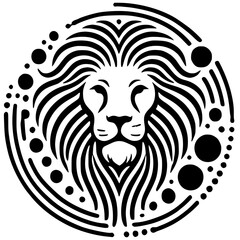 Abstract lion face silhouette