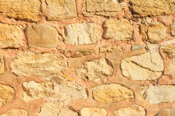 Weathered antique wall, byzantine ancient stonework, horizontal grunge background, the Black Sea coast of Bulgaria