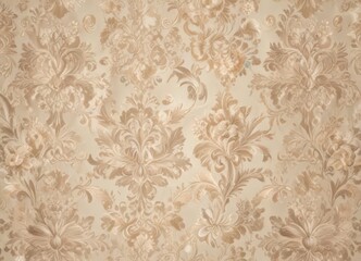 Damask pattern with floral motifs on a neutral beige background,  damask patterns,  home decor,  interior design