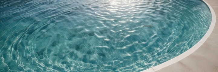 Obraz premium Crystal clear pool with gentle circular waves, aquatic, stillness, pool