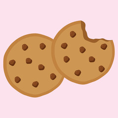 cookies with chocolate vector illustration