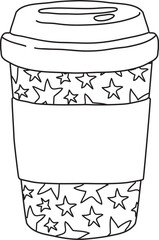 Disposable Paper Coffee Cup With Stars