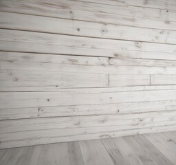 Obraz premium Smooth White Wood Texture Wall with Wooden Beams, white wood texture, interior design, wood wall