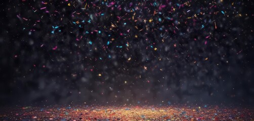 Fototapeta premium Twinkling constellation of colorful confetti stars, confetti, constellation, stars