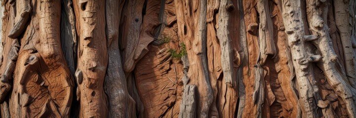 Wooden tree trunk with rough bark texture background,  tree,  wood grain,  wooden