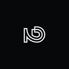 Fototapeta premium Abstract ND DN Letter Logo with Modern Design