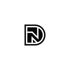 Alphabet letters Initials Monogram logo DN ND