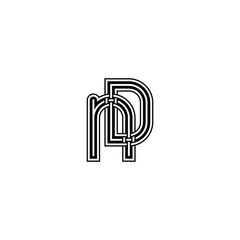 Alphabet letters Initials Monogram logo DN ND