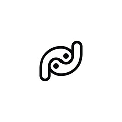 Yin yang ND or DN Monogram Logo for Professional Use