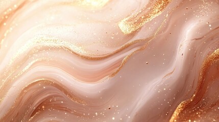 Obraz premium Ethereal and Mesmerizing Acrylic Fluid Painting with Pastel Gradient Glitter and Organic Swirling Patterns Abstract Background with Smooth Texture and Shimmering Iridescent Touches