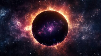 Obraz premium Stars forming a circular border around a central bokeh light burst.