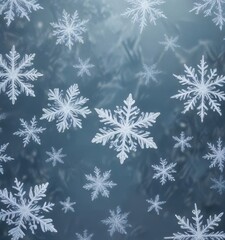 Icy background adorned with hand-drawn snowflake silhouettes, silhouette,  frosty