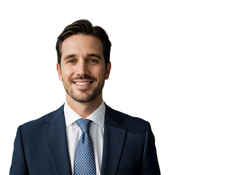 Portrait of successful senior businessman consultant looking at camera and smiling isolated transparency background