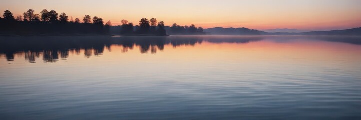 Obraz premium Soft blue watercolor ripples on a serene lake surface at sunset, natural, blue, landscape