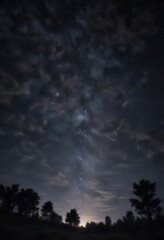 Fototapeta premium Starry night sky with twinkling stars on dark background, mystery, universe, astronomy