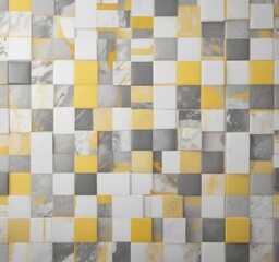 Fototapeta premium Yellow and gray squares on a white background with some abstract patterns , clean, abstract, yellow
