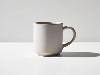 Obraz premium White mug mockup on a grey background.
