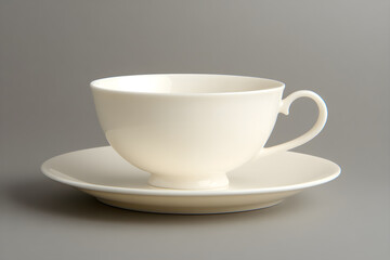 Fototapeta premium Timeless Minimalism: The Elegant Simplicity of Porcelain Tea Cup and Saucer