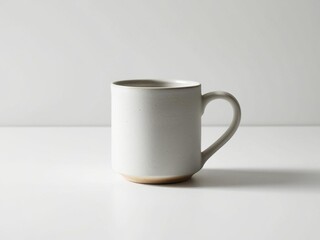 Fototapeta premium White mug mockup on a grey background.