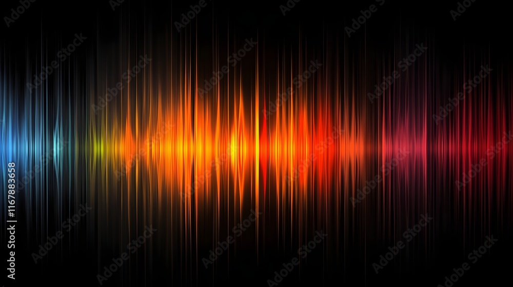Poster abstract colorful audio waveform visualization design