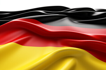Fototapeta premium German flag on a white background, showcasing the iconic black, red, and gold tricolor design, perfect for cultural projects, educational materials, patriotic themes, or digital and graphic. Png