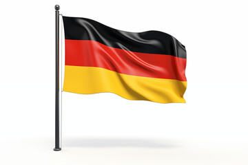 Obraz premium German flag on a white background, showcasing the iconic black, red, and gold tricolor design, perfect for cultural projects, educational materials, patriotic themes, or digital and graphic. Png