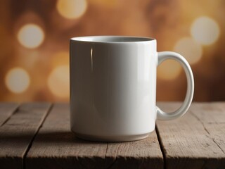 White mug mockup on a grey background.
