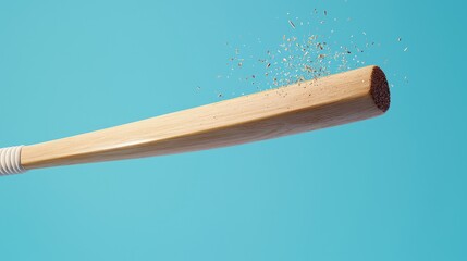 Dynamic Cricket Bat Strike - Showcasing Power and Technique with Splinters Flying in Ultra-Detailed Close-up Shot