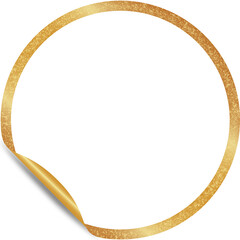 Round sticker with golden edge