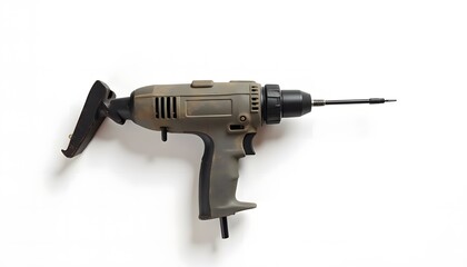 A Dusty Green Cordless Drill on a White Background