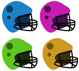 set of sport helmet vector.