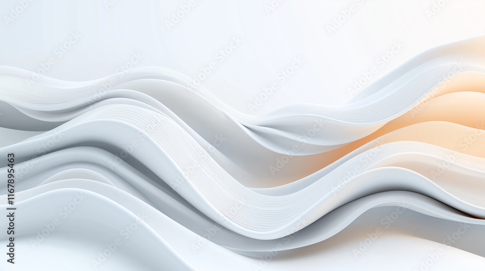 Poster abstract flow: a captivating abstract background featuring a series of dynamic white curves, subtly 