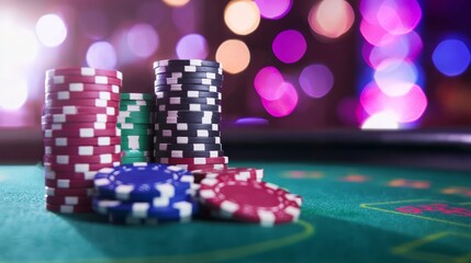 Vibrant Celebration at Craps Table - Friends Cheering, Colorful Chips, and Winning Excitement in Casino Scene